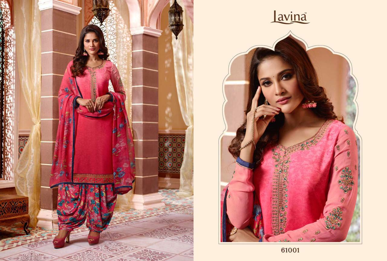 Lavina Vol-61 Silkina Patiala Embroidery Dress Material Lavina Vol-61 Silkina Patiala Embroidery Dress Material